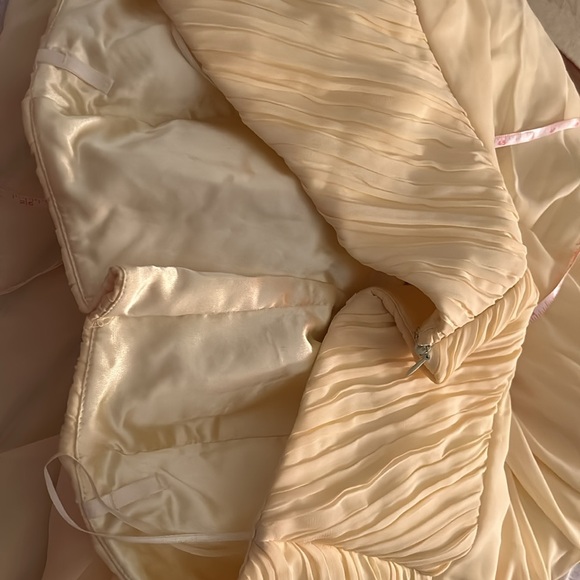 Elegant Long Satin and Chiffon Dress - Picture 5 of 5